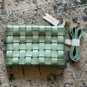 Anthropologie- Lindy Woven Clutch - Light Green. NWT